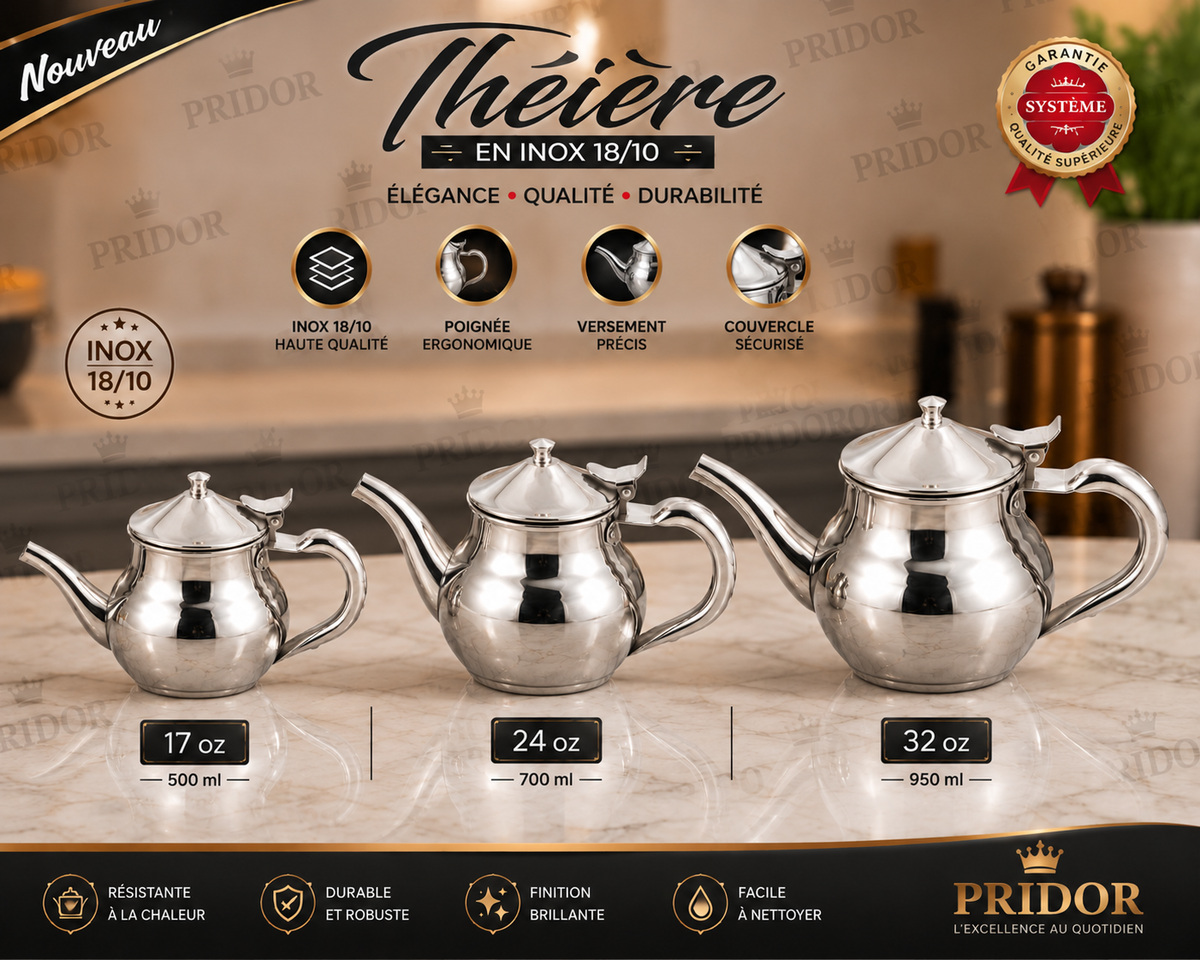 Théière en Inox 18/10 - Élégance, Qualité et Durabilité