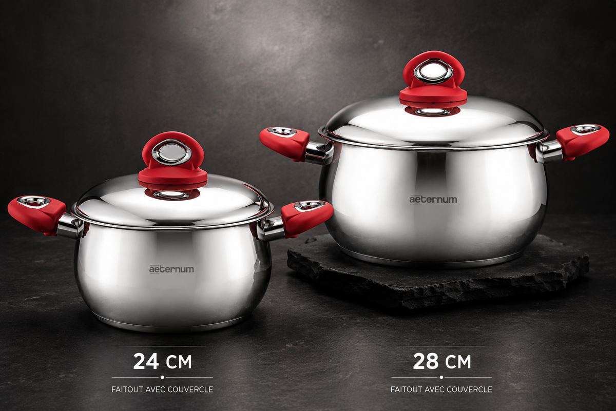 Batterie de Cuisine Aeternum (4 pièces) – L'Excellence de l'Inox au Quotidien