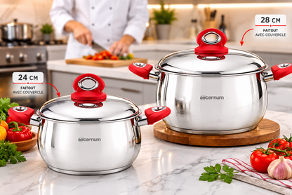 Batterie de Cuisine Aeternum (4 pièces) – L'Excellence de l'Inox au Quotidien