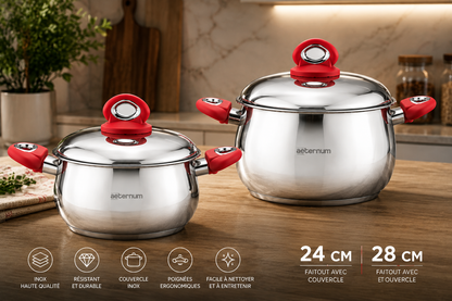 Batterie de Cuisine Aeternum (4 pièces) – L'Excellence de l'Inox au Quotidien