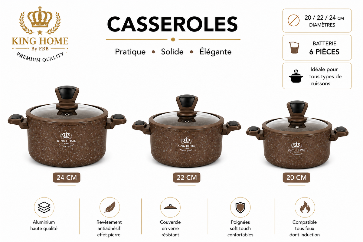 Batterie de Cuisine en Granite King Home (6 pièces) – L'Excellence du Granite pour votre Cuisine (6 pièces)