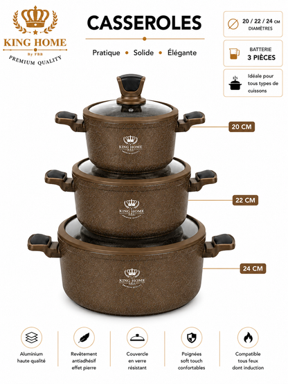 Batterie de Cuisine en Granite King Home (6 pièces) – L'Excellence du Granite pour votre Cuisine (6 pièces)