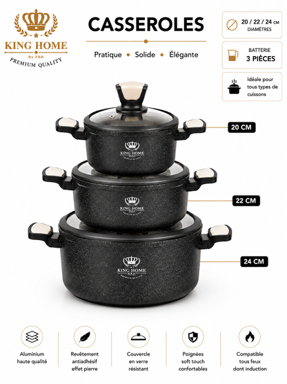 Batterie de Cuisine en Granite King Home (6 pièces) – L'Excellence du Granite pour votre Cuisine (6 pièces)