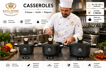 Batterie de Cuisine en Granite King Home (6 pièces) – L'Excellence du Granite pour votre Cuisine (6 pièces)