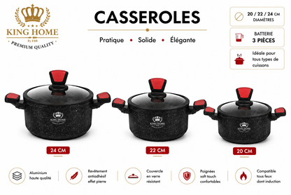 Batterie de Cuisine en Granite King Home (6 pièces) – L'Excellence du Granite pour votre Cuisine (6 pièces)