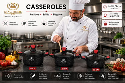 Batterie de Cuisine en Granite King Home (6 pièces) – L'Excellence du Granite pour votre Cuisine (6 pièces)