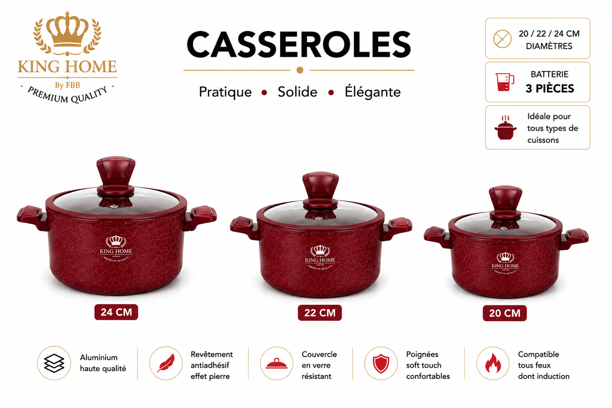 Batterie de Cuisine en Granite King Home (6 pièces) – L'Excellence du Granite pour votre Cuisine (6 pièces)