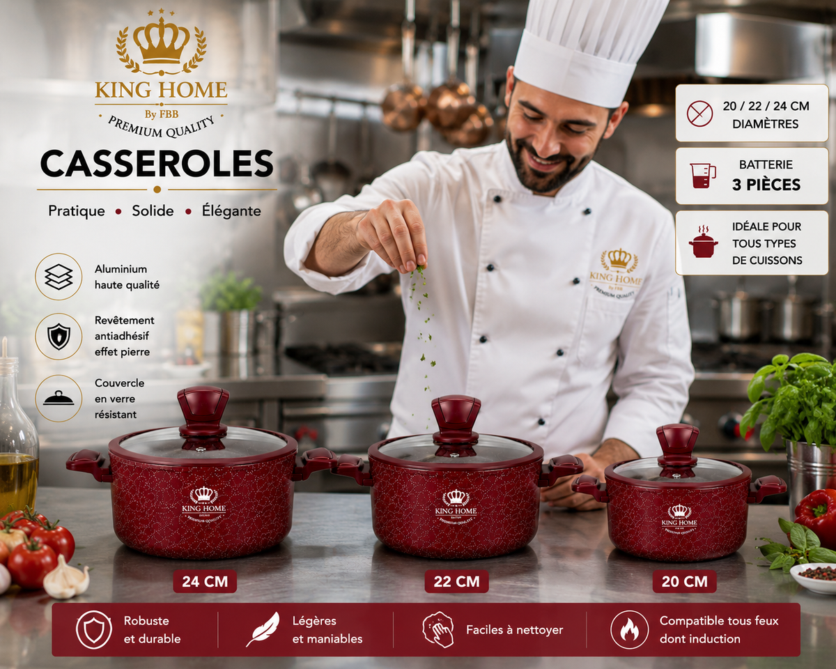 Batterie de Cuisine en Granite King Home (6 pièces) – L'Excellence du Granite pour votre Cuisine (6 pièces)
