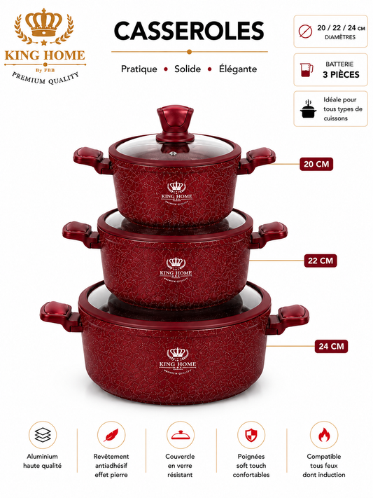 Batterie de Cuisine en Granite King Home (6 pièces) – L'Excellence du Granite pour votre Cuisine (6 pièces)