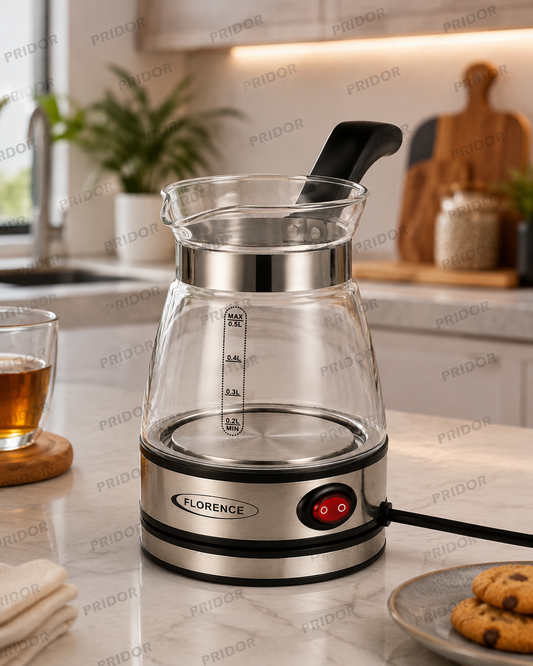 Bouilloire Électrique en Verre FLORENCE – 0,5 L (Garantie 1 ans)