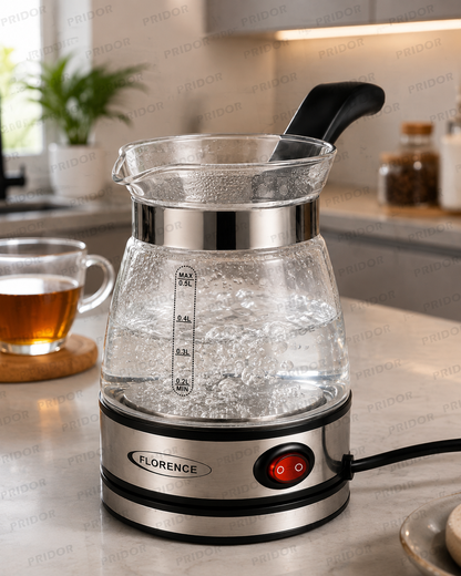 Bouilloire Électrique en Verre FLORENCE – 0,5 L (Garantie 1 ans)