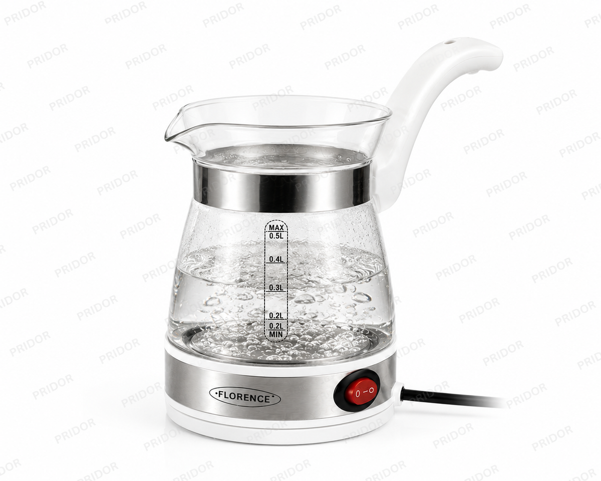 Bouilloire Électrique en Verre FLORENCE – 0,5 L (Garantie 1 ans)