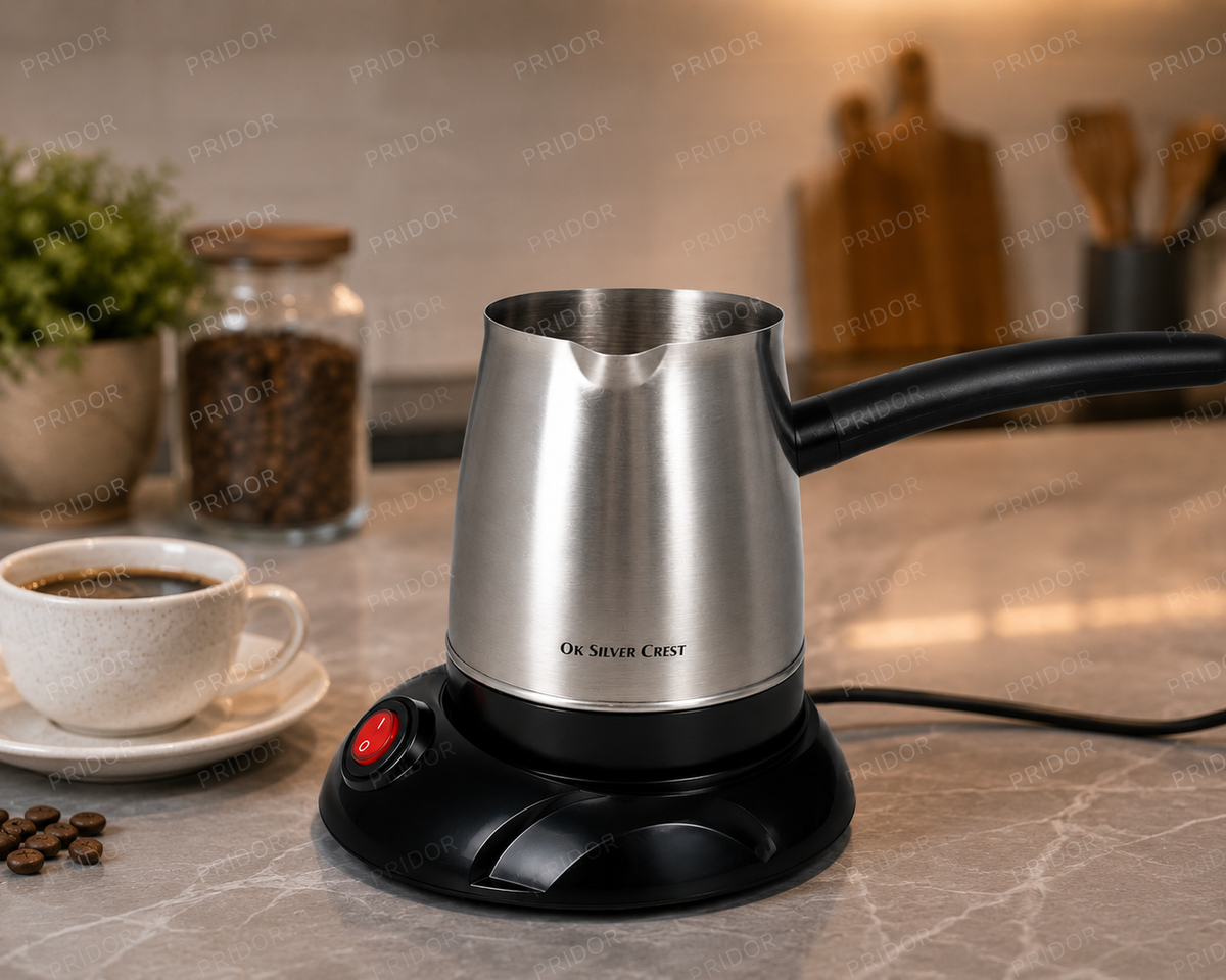 Cafetière Électrique Silver Crest MB-166 – 0,5 L – Inox – Base Rotative 360°