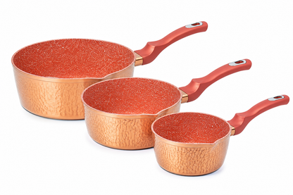 Set de 3 Casseroles Baroly – Élégance Cuivrée & Performance Granit