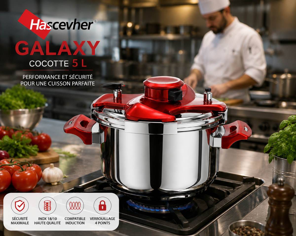 Cocotte Hascevher Galaxy – 5 Litres - Inox 18/10