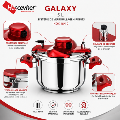 Cocotte Hascevher Galaxy – 5 Litres - Inox 18/10