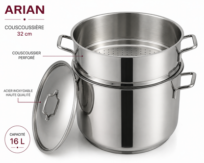 Couscoussière Inox Arian – 32 cm / 16 L