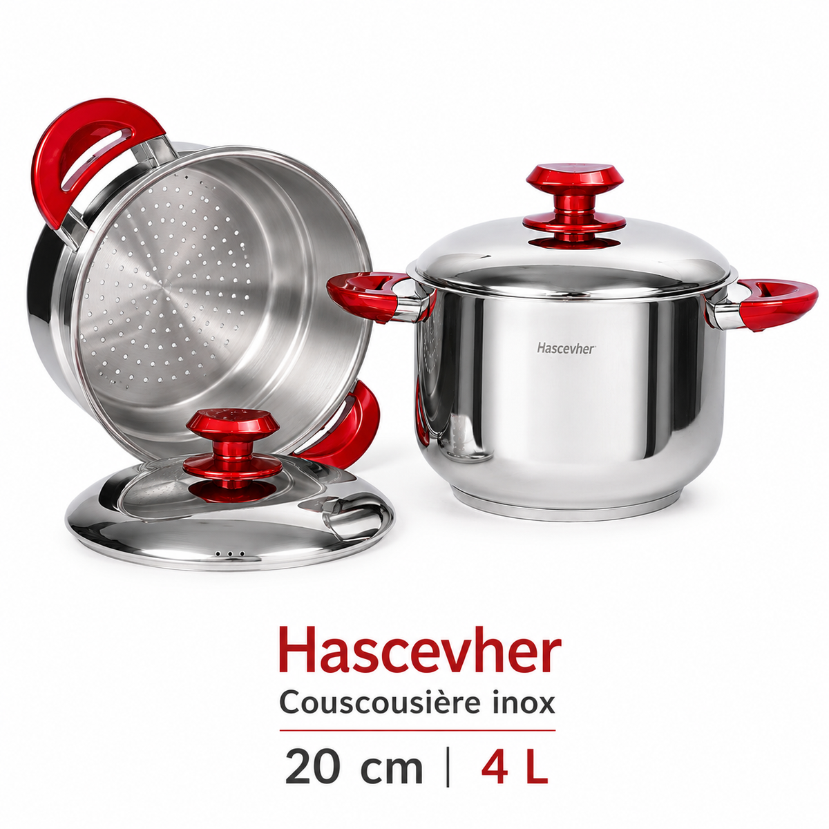 Couscoussière Hascevher Inox – 20 cm / 4 L