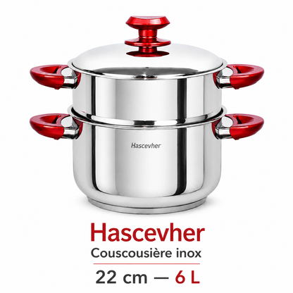 Couscoussière Hascevher Inox – 22 cm / 6L