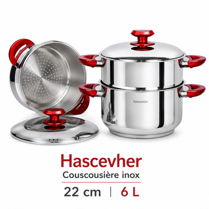 Couscoussière Hascevher Inox – 22 cm / 6L
