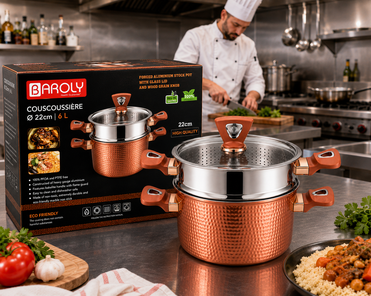 Couscoussière Baroly 22 cm – 6L : L'Excellence de la Cuisine au Quotidien
