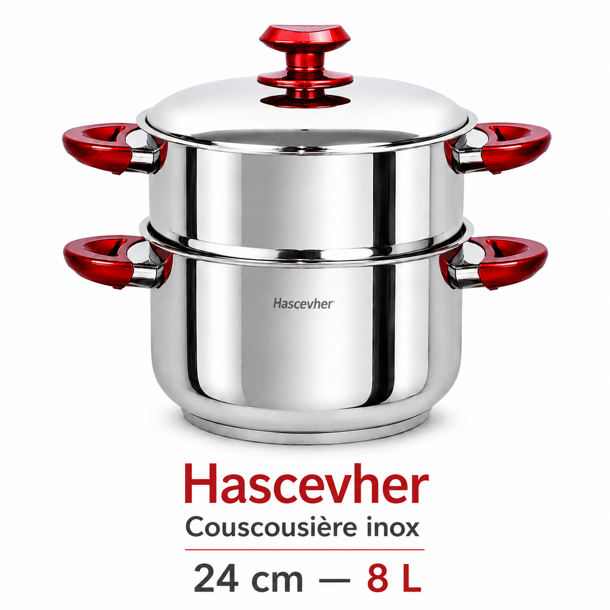 Couscoussière Hascevher Inox – 24 cm / 8L