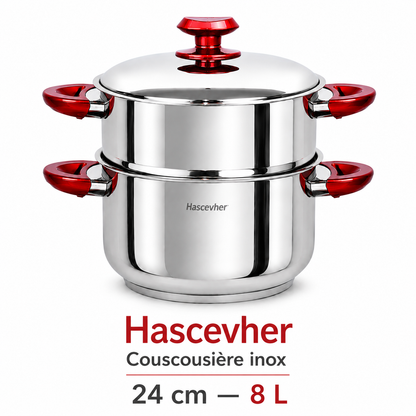Couscoussière Hascevher Inox – 24 cm / 8L