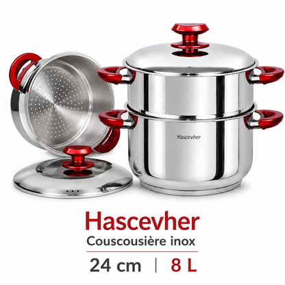 Couscoussière Hascevher Inox – 24 cm / 8L