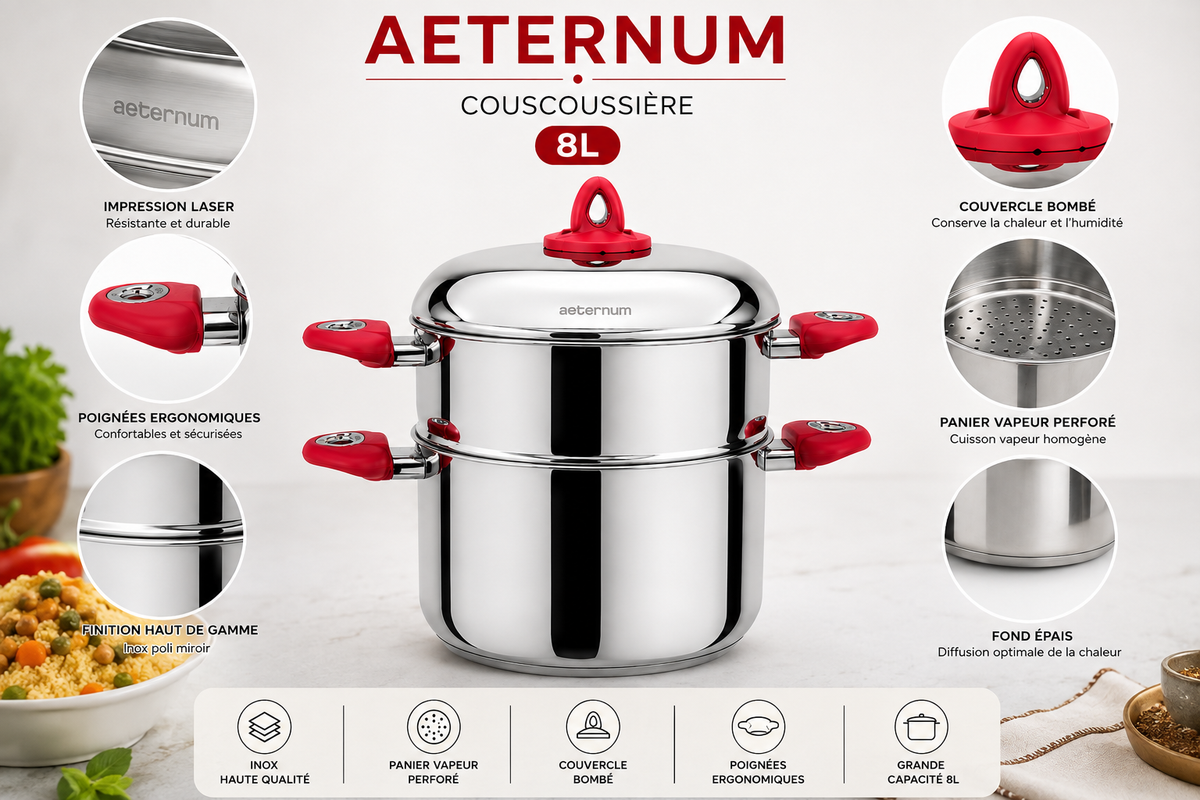 Couscoussière Aeternum – 8L – L'Alliance de la Tradition et de la Performance