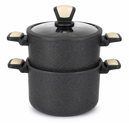 Couscoussière en Granite King Home Premium – Design Effet Pierre (6L / 22cm)