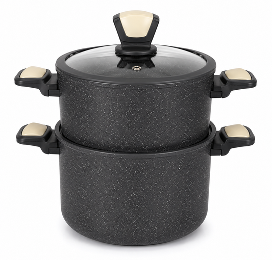 Couscoussière en Granite King Home Premium – Design Effet Pierre (8L / 24cm)