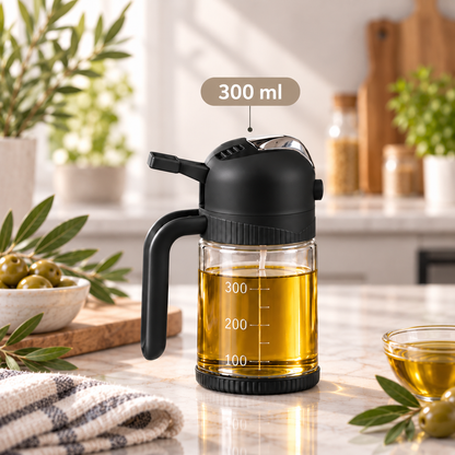 Pulvérisateur & Distributeur d'Huile 2-en-1 (300ml)