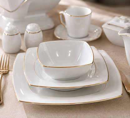 Service de Table Prestigieux "Kyoto" – L’Excellence de la Porcelaine Tunisienne (60 pc ou 107 pc)