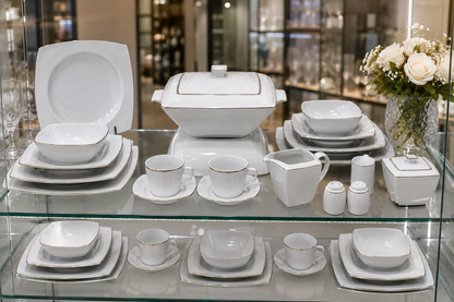 Service de Table Prestigieux "Kyoto" – L’Excellence de la Porcelaine Tunisienne (60 pc ou 107 pc)