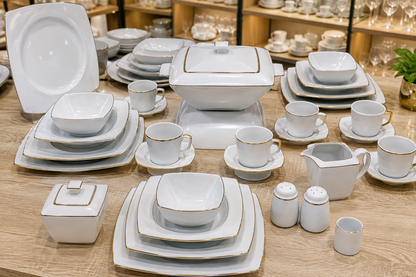 Service de Table Prestigieux "Kyoto" – L’Excellence de la Porcelaine Tunisienne (60 pc ou 107 pc)