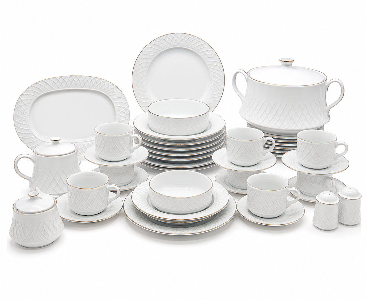 Service de Table "Rose de Sable" – L’Excellence de la Porcelaine Tunisienne (66 pc ou 120 pc)