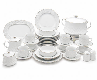 Service de Table "Rose de Sable" – L’Excellence de la Porcelaine Tunisienne (66 pc ou 120 pc)
