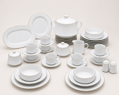 Service de Table "Rose de Sable" – L’Excellence de la Porcelaine Tunisienne (66 pc ou 120 pc)